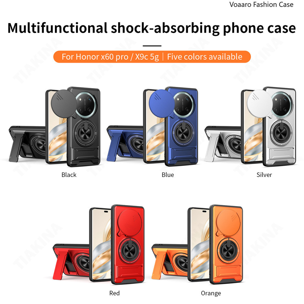 Giáp Xoay Ống Kính Trượt Funda Cho Honor X9C Ốp Lưng Vòng Từ Tính Dành Cho Honor Magic7 Lite X60 Pro Ốp Lưng Chân Đế Có Thể Gập Lại Capa