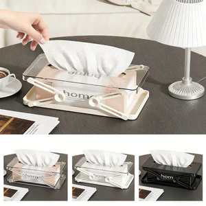 1 Hộp đựng khăn giấy tự động bật lên mới có giá đỡ khăn giấy Acrylic nâng lò xo cho bàn làm việc văn phòng tại nhà
