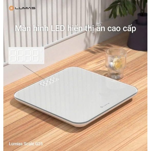 Cân Điện Tử Lumias Scale G25 Cao Cấp, Kính Cường Lực 5mm, Pin AAA, Bảo Hành 24 Tháng