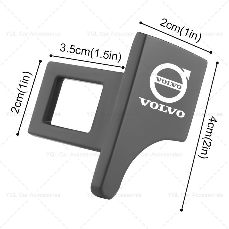 1 / 2 Chiếc Sợi Carbon Dây An Toàn Ô Tô Nối Dài Cắm Dây An Toàn Ô Tô Khóa Dày Cho Volvo XC90 XC70 XC60 V40 V50 V60 S50 S60 S70 S90