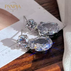PNPIA- Bông Tai Thả Thanh Lịch Cho Nữ Nhiều Màu Kim Cương Giả Trang Sức Thời Trang Lấp Lánh Dài Phụ Kiện Cho Bữa Tiệc Công Sở