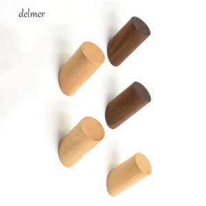 DELMER Gỗ Móc Treo Tường, Giá Treo Tường Treo Tường, Phụ Kiện Gỗ Chắc Chắn Trang Trí Tường Móc Khóa Móc Treo Quần Áo Khăn Lau