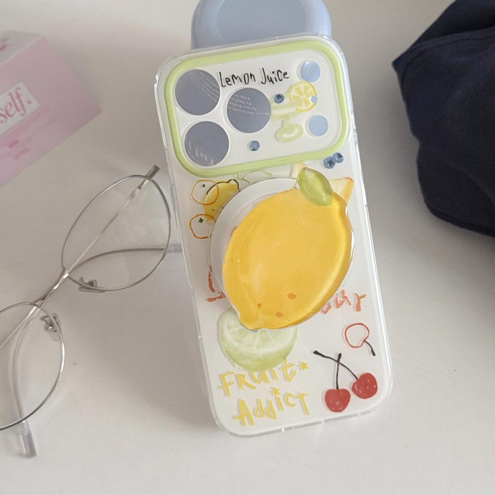 Vỏ cứng Tương thích với iPhone 13 14 14Pro 14ProMax 15 15Pro 15ProMax 16 16Pro 16ProMax 17 17Pro 17ProMax Graffiti Fruit Starfruit Pattern Magnet Case
