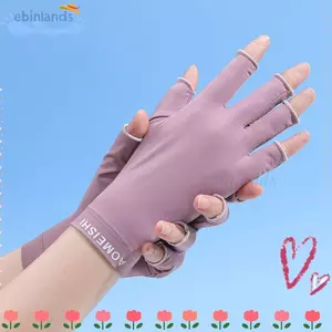 Găng tay nửa ngón EBINLANDS Bảo vệ tia cực tím Găng tay màn hình cảm ứng làm móng tay thoáng khí