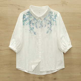 [Sẵn Sàng] Áo Sơ Mi Nữ 100% Sợi Cotton Cao Cấp Mùa Hè Mới Áo Sơ Mi Ngắn Tay In Hình Áo Sơ Mi Rời Cardigan