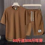 Bộ đồ ngắn tay Waffle dành cho nam mùa hè dáng rộng phiên bản Hàn Quốc Thể thao hợp thời trang thông thường