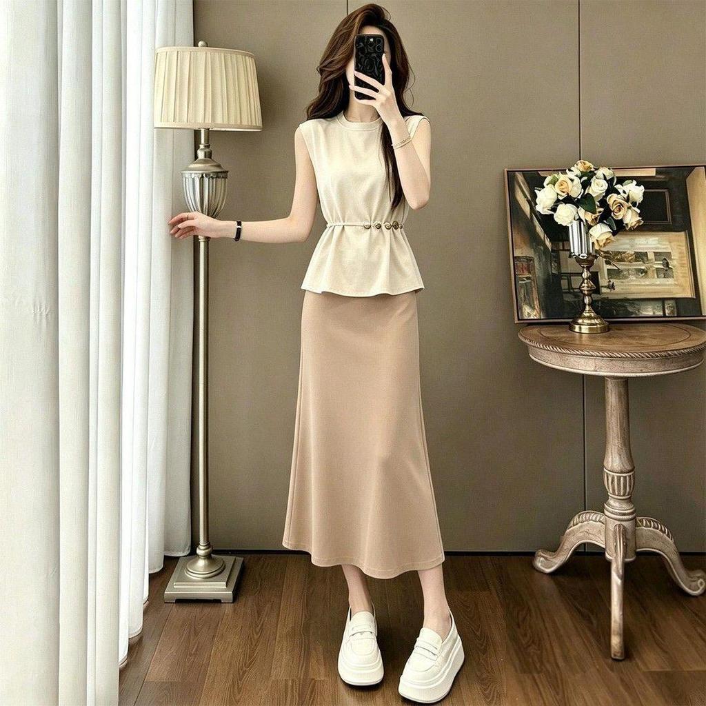 [Giảm giá trong thời gian có hạn] Nhẹ nhàng sang trọng Cảm giác cao cấp Tính khí Váy dài hẹp Bộ đồ đi lại mùa hè Ôm hơn Nhìn nhẹ nhàng