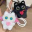 HFTOY Hoạt Hình Cánh Mèo Sang Trọng Búp Bê Móc Khóa Túi Mặt Dây Chuyền Bapa Treo Trang Trí Móc Khóa Xe Kawaii Cặp Đôi Quà Tặng ~