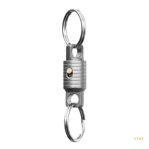 Stay Titaniums Móc khóa thu nhỏ Hộp đựng chìa khóa phát hành nhanh 360° Dụng cụ ngoài trời có thể xoay được