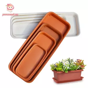 PWSSEND 1 Cái Đĩa Thực Vật Chậu Hoa Hình Chữ Nhật Chịu Lực Khay Nhựa Đĩa