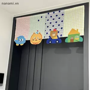 Rèm cửa hoạt hình động vật Rèm ngăn tự dính không thủng cho phòng ngủ riêng tư, phòng khách, phòng tắm [VN]