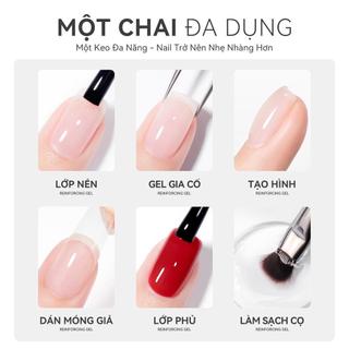 Miss Gooey Gel Nail 6 trong 1 cho Salon - Base Coat Gel xây dựng cho độ bền xây dựng lớp phủ trên làm cứng & gel cho đầu móng & extension