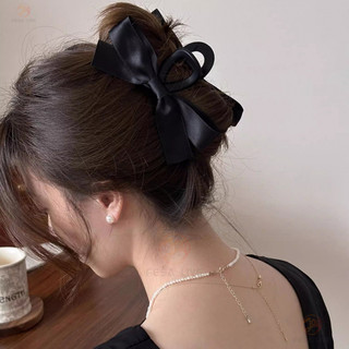 Kẹp tóc hai mặt nơ lớn phong cách Hepburn đen cao cấp, dễ dàng kết hợp với nhiều kiểu tóc