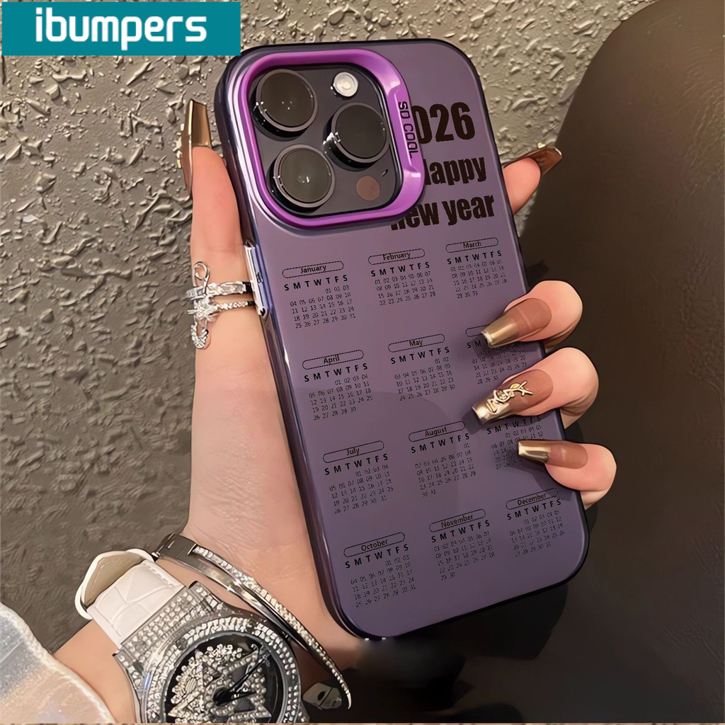 Ốp điện thoại Ibumipers 2026 Mẫu lịch năm mới IDM Vỏ chống sốc cao cấp cứng cho iPhone 11 12 13 14 15 16 17 Pro Max IP Plus
