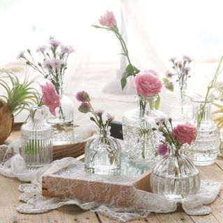 Sáng Tạo Bình Nổi Pháp Mini Bình Nhỏ Thủy Canh Bình Trong Suốt Retro Đồ Trang Trí Bình Thủy Tinh BAOG