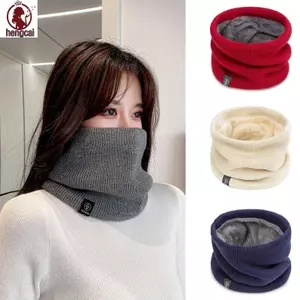 Khăn quàng cổ dệt kim từ len mùa đông, vỏ cổ nhung, giữ ấm tuyệt vời