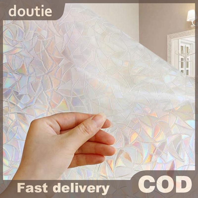 Doutie 3D Hiệu Ứng Cầu Vồng Phim Cửa Sổ Kính Màu Tự Dính Phim Tĩnh Bám Cửa Sổ Dán Nhiệt Chống Tia UV VN