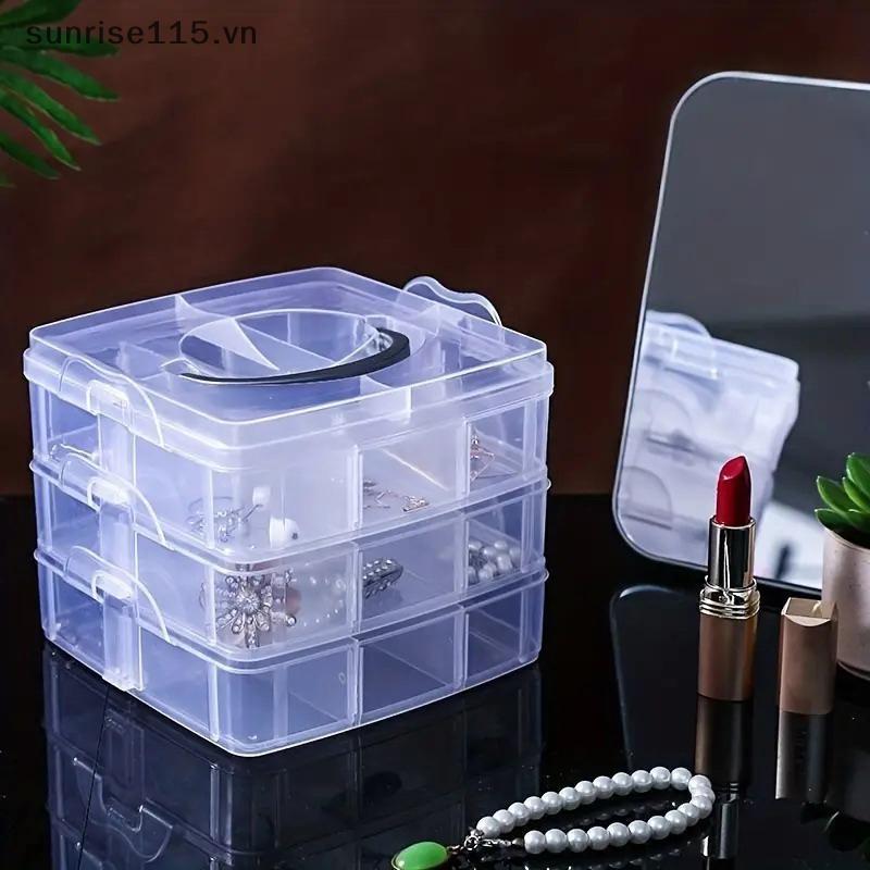 SSVN Hộp Bảo Quản Trang Sức Trong Suốt Dung Tích Lớn Hộp Hoàn Thiện Vòng Cổ Vòng Cổ Bông Tai Bông Tai Hộp Bảo Quản Hộp Trang Sức Hộp Trang Trí.
