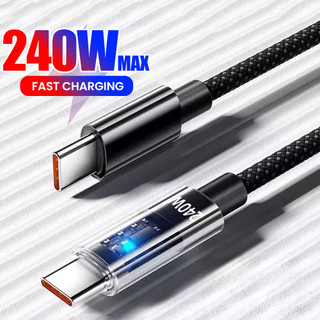 Cáp sạc siêu nhanh Elough 240W 6A USB sang Type C 25cm-2m LED PD C sang C Dây cáp dữ liệu điện thoại di động