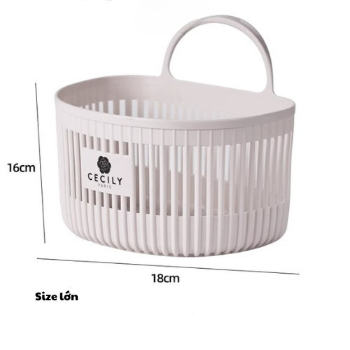 Set 2 rổ treo tường đa năng thiết kế thông minh thoát nước, chống ẩm, treo tường tiện lợi