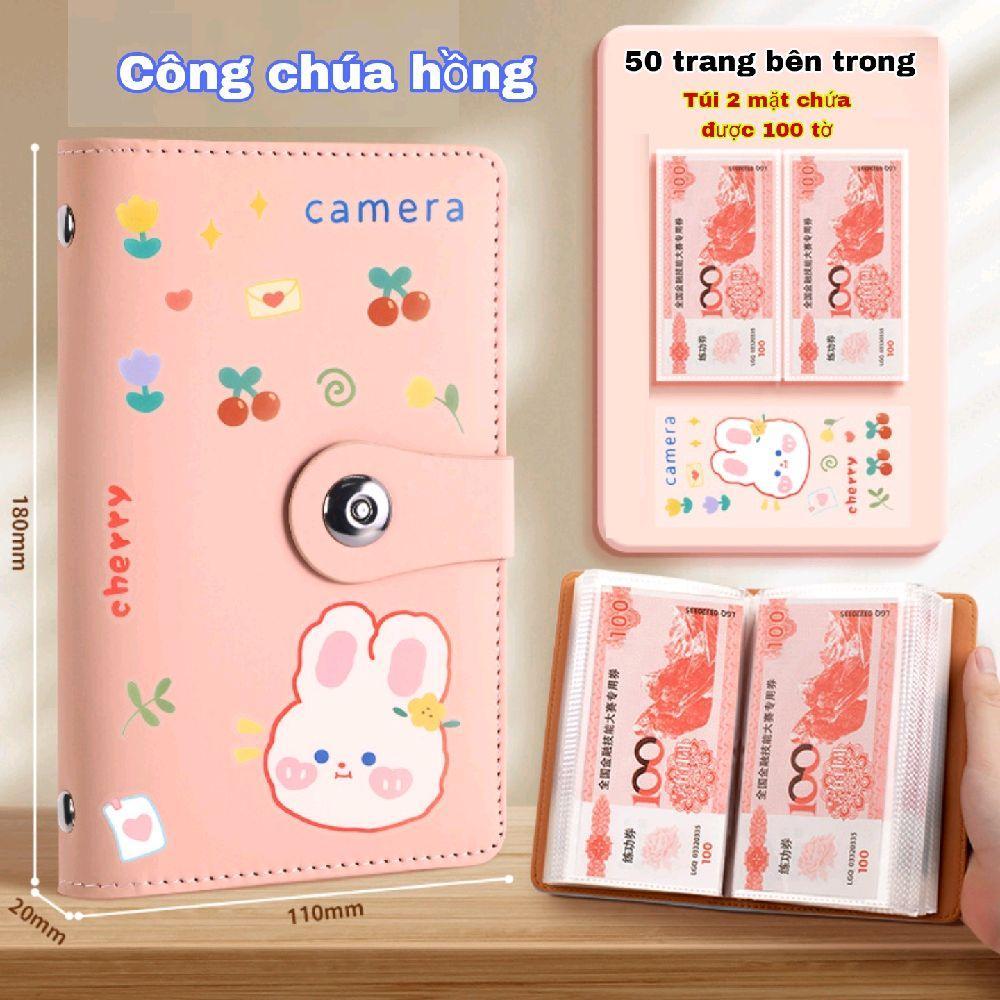 ( A1 )Sổ tiết kiệm tiền đựng tiền 100 tờ, sổ thử thách tiết kiệm 100 ngày da PU có thể đựng tiền tái sử dụng nhiều lần