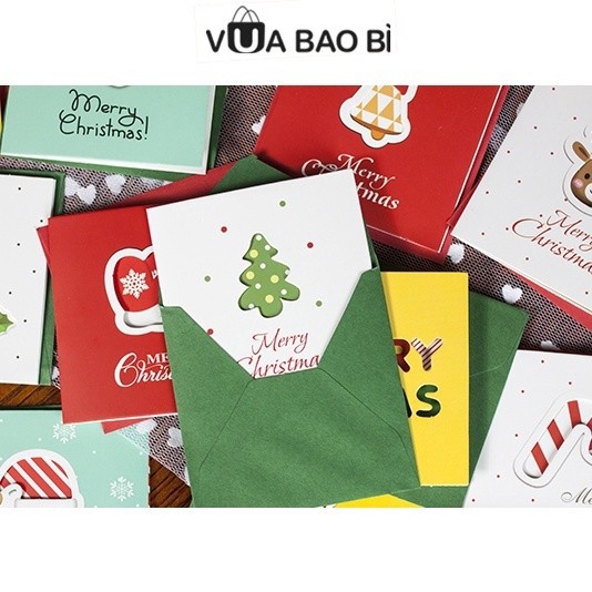 Thiệp giáng sinh Noel TE06 treo gói quà  thiệp treo cây thông, bánh kẹo người tuyết ông già Noel