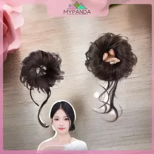 MYPANDA Dây buộc tóc và phụ kiện tóc bun thấp phong cách mới với lông tơ, giúp mở rộng mái tóc.