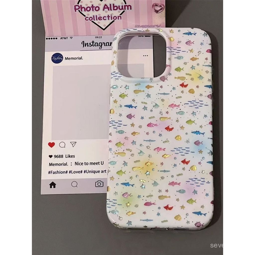 Ốp Điện Thoại Thích Hợp Cho iPhone 7 8 X XS XR XSMAX 11 12 13 14 15 16 17 Pro max Plus Air Gold Glowing Cat Fish Vỏ Bảo Vệ Chống Sốc Bao Gồm Tất Cả OB9Q