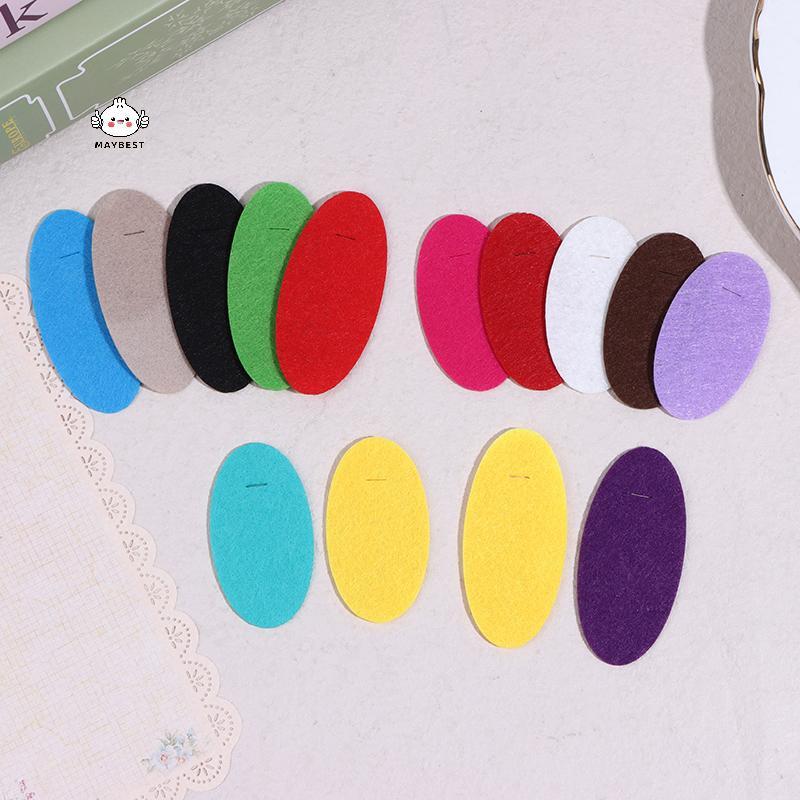 Maybest 100 Miếng Dán Vải Nỉ Hình Bầu Dục Không Dệt cho DIY Kẹp Tóc Sang Trọng