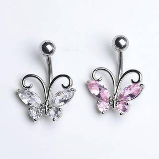 STHB Zircon Bướm Trang Sức Cơ Thể 1 Vòng Bụng Không Gây Dị Ứng Rốn Nhẫn Dành Cho Nữ Thanh Thiếu Niên Thời Trang Hàng Ngày VN