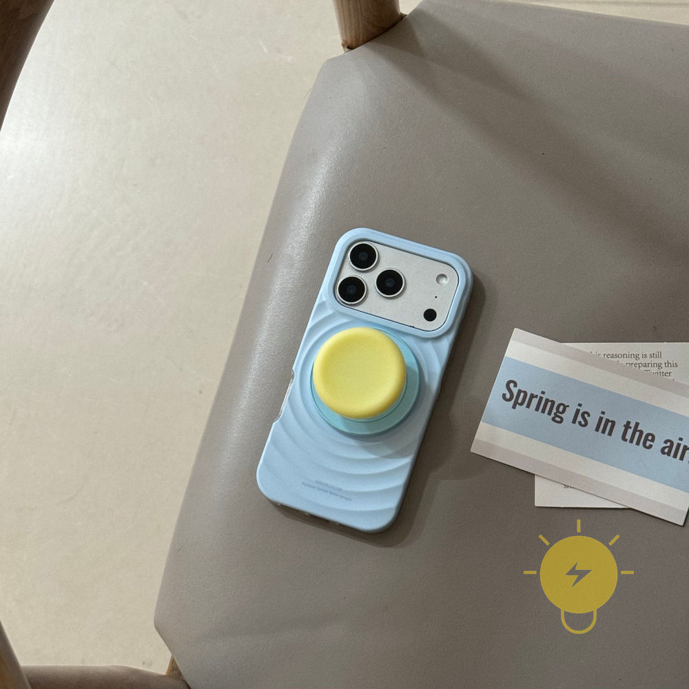 Phone Case For iPhone 17 Pro Max 16 15 14 13 with Griptok TPU Magnetic yellow with Griptok Aesthetic Korean Cute