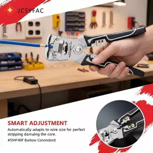 JCSYFAC 3 trong 1 Dây Tự Động Kìm Cáp Uốn Có Thể Điều Chỉnh 10-24 AWG Cho Nhà Xưởng Điện Sử Dụng Mới