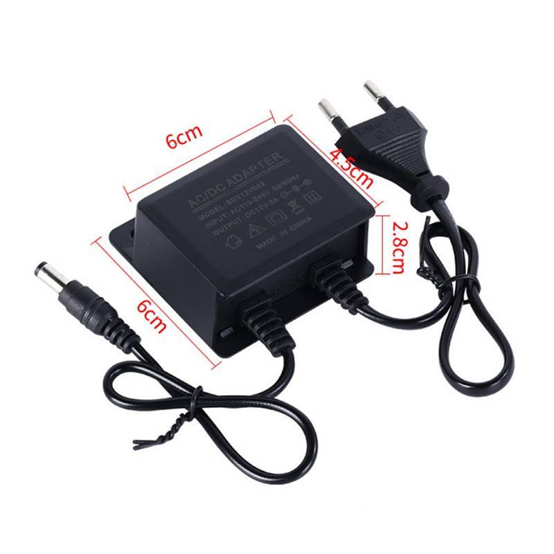 Lat 1 Cái Chống Nước EU / US Cắm Bộ Chuyển Đổi Nguồn DC12V 2A Cho Giám Sát An Ninh Quan Sát AHD Camera Sạc NVR DVR Đầu Vào AC100V-240V linh cẩu