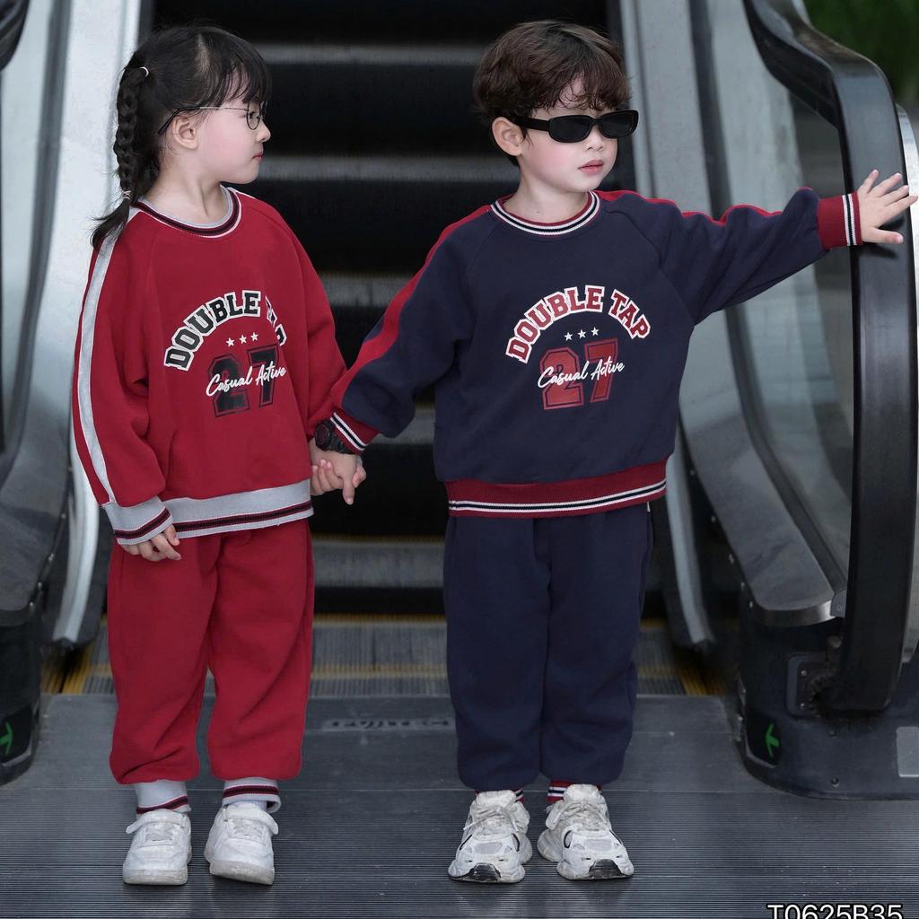 [BiBeo Kids] Bộ Quần Áo THỂ THAO DOUBLE TAP COOL cho bé ,Bộ quần áo dài tay cho bé