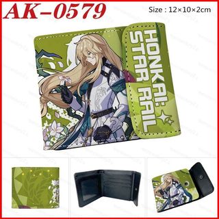 GC2 Honkai Star Rail Hoạt Hình Anime PU Ví Ngắn Sinh Viên Ví Đựng Tiền Xu In Đa Năng Khe Cắm Thẻ Túi