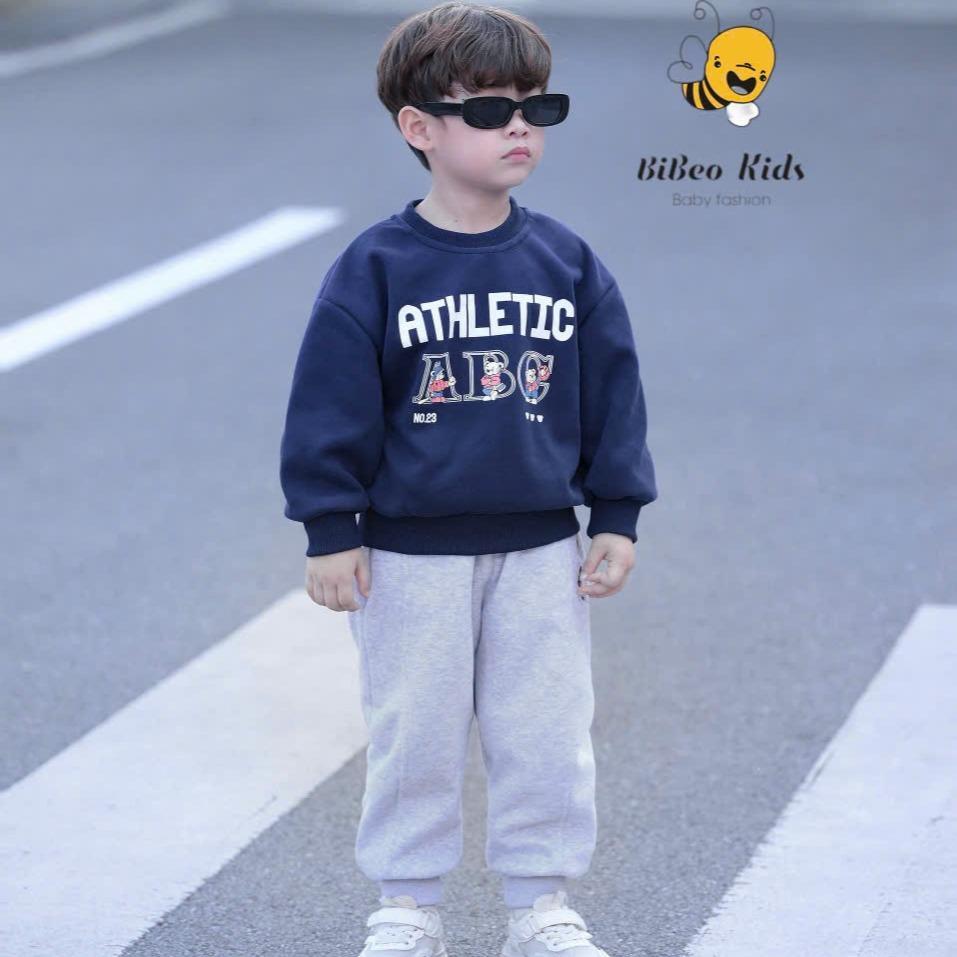[BiBeo Kids] Bộ quần áo THỂ THAO THU ĐÔNG ATHLETIC cho bé trai, Bộ quần áo thu đông dài tay cho bé