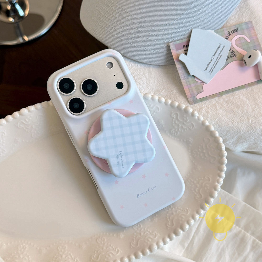 Phone Case For iPhone 17 Pro Max 16 15 14 13 with Griptok TPU Magnetic Soft with Griptok Aesthetic Korean Cute