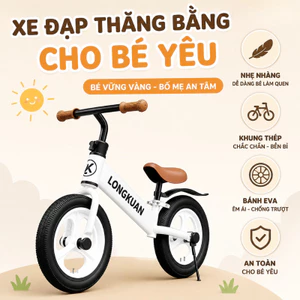 Xe Chòi Chân Thăng Bằng Trẻ Em - Khung Thép Carbon Dày, Bánh Không Săm, Xoay 360° Chống Lật Cho Bé 1-6Tuổi