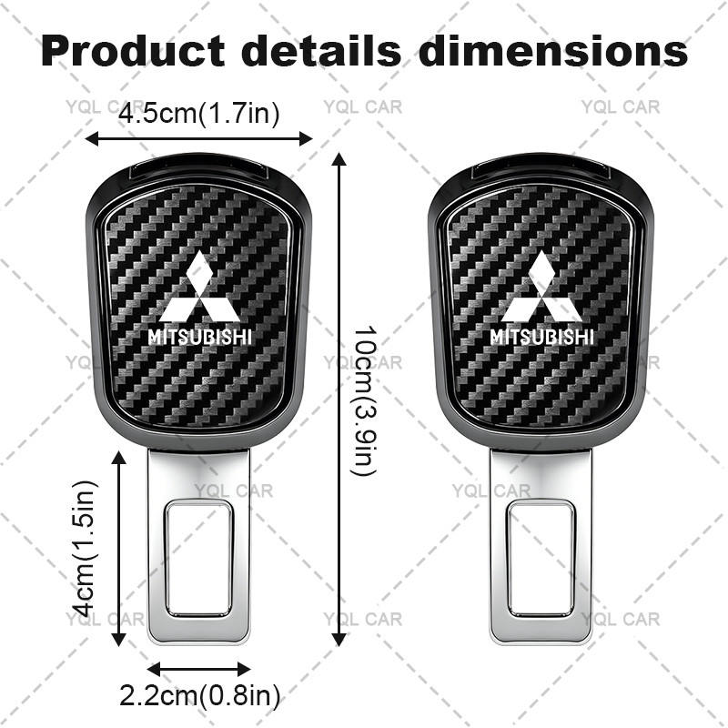 1 / 2 Chiếc Sợi Carbon Dây An Toàn Ô Tô Mở Rộng Dây An Toàn Xe Hơi Kẹp Cho Mitsubishi ASX Lancer Pajero Outlander L200 EVO EX Hàng Hóa