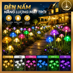 Đèn Phong Lượng Mặt Trời Đất Cắm,Chống Thấm IP65,Đèn LED Hình Sứa,Trang Trí Thảm Cỏ,Bồn Hoa,Lối Đi