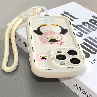 Ốp điện thoại hình chim cánh cụt dễ thương cho iPhone 17Air / 16pro Max / 15Plus / 14 / 13 / 12 / X / 7 / 11 Vỏ mềm silicon mờ bao gồm toàn bộ Vỏ bảo vệ chống rơi