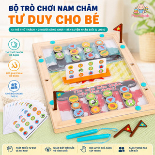 Bộ trò chơi nam châm tư duy – 2 người đối kháng– Rèn nhận biết, logic, vận động tinh – Bút nam châm, tay mắt – Cho bé 3+