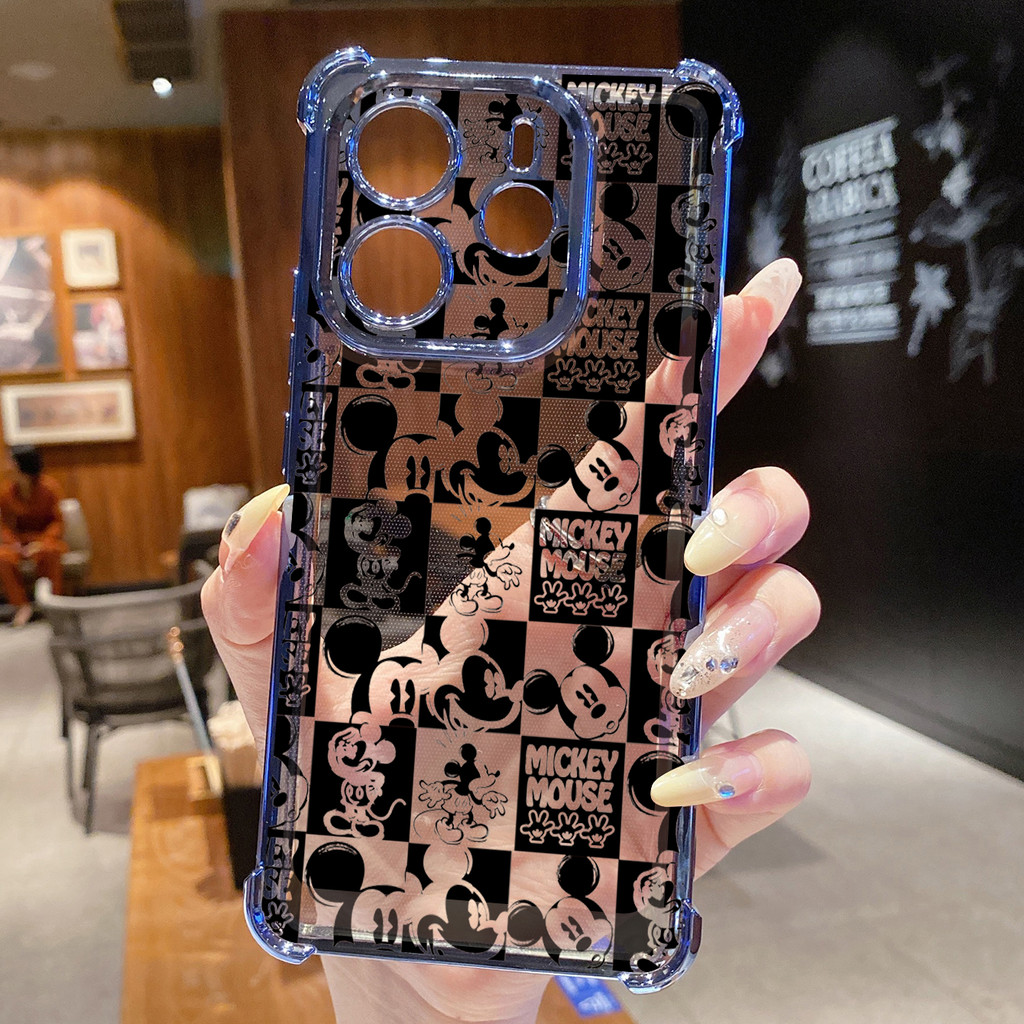 Tương thích với Xiaomi Redmi Note 14 13 Pro 5G 4G 12 13C 14C Mini Mickey Clear Mạ Vỏ Chống Rơi