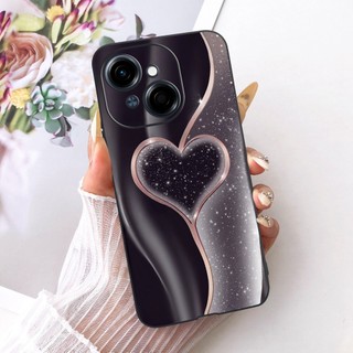 Ốp Lưng Cho Tecno Pop 9 4G KL4h / Spark Go 1 / Spark Go 1s 2025 Ốp Điện Thoại Hoạt Hình Dễ Thương Mèo Lucky Pony Mềm Màu Đen Silicon TPU Cover