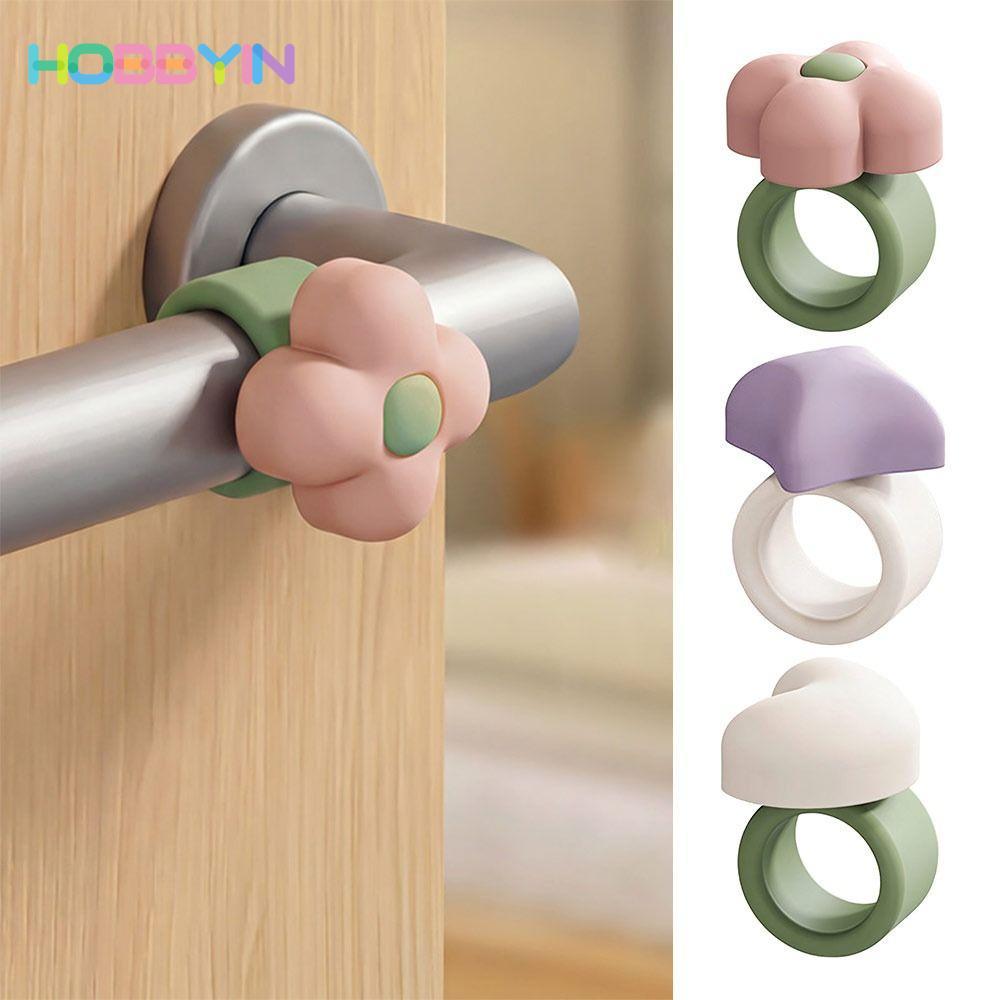 Tấm chắn tác động tay nắm cửa HOBBYIN, Nút chặn cửa chống sốc hoạt hình, Tấm cản trước cửa bằng silicon im lặng di động để trang trí phòng ngủ