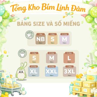 combo 2 bịch Tã bỉm Ualarogo sợi tre mềm mại siêu thấm hút chống tràn đủ size m48/L44/XL40/XXL38 - Tổng Kho Bỉm Linh Đàm