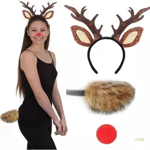 Ở Lại Giáng Sinh Tai Hươu Đầu Đuôi Mũi Váy Nữ Sinh Nhật Halloween Cosplay Đảng Đạo Cụ Chụp Ảnh