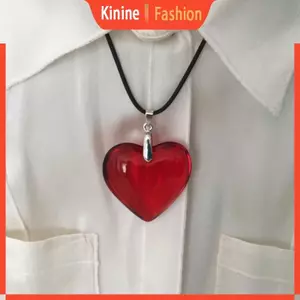 KIN Vintage Trái Tim Vòng Cổ Kính Mặt Dây Chuyền Nhiều Màu Sắc Vòng Cổ Trang Sức Nữ Ngày Lễ Tình Nhân Quà Tặng Thanh Lịch Xương Đòn Dây Xích Cổ