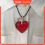 KIN Vintage Trái Tim Vòng Cổ Kính Mặt Dây Chuyền Nhiều Màu Sắc Vòng Cổ Trang Sức Nữ Ngày Lễ Tình Nhân Quà Tặng Thanh Lịch Xương Đòn Dây Xích Cổ