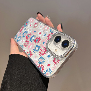Ốp Điện Thoại Trong Suốt In Hoa Cúc Tím Cho Huawei Pura 70 Pro P30 P40 Pro Mate 30 Mate 40 Mate 50 Mate 60 Mate 70 Pro Vỏ Kim Cương Giả Chống Rơi